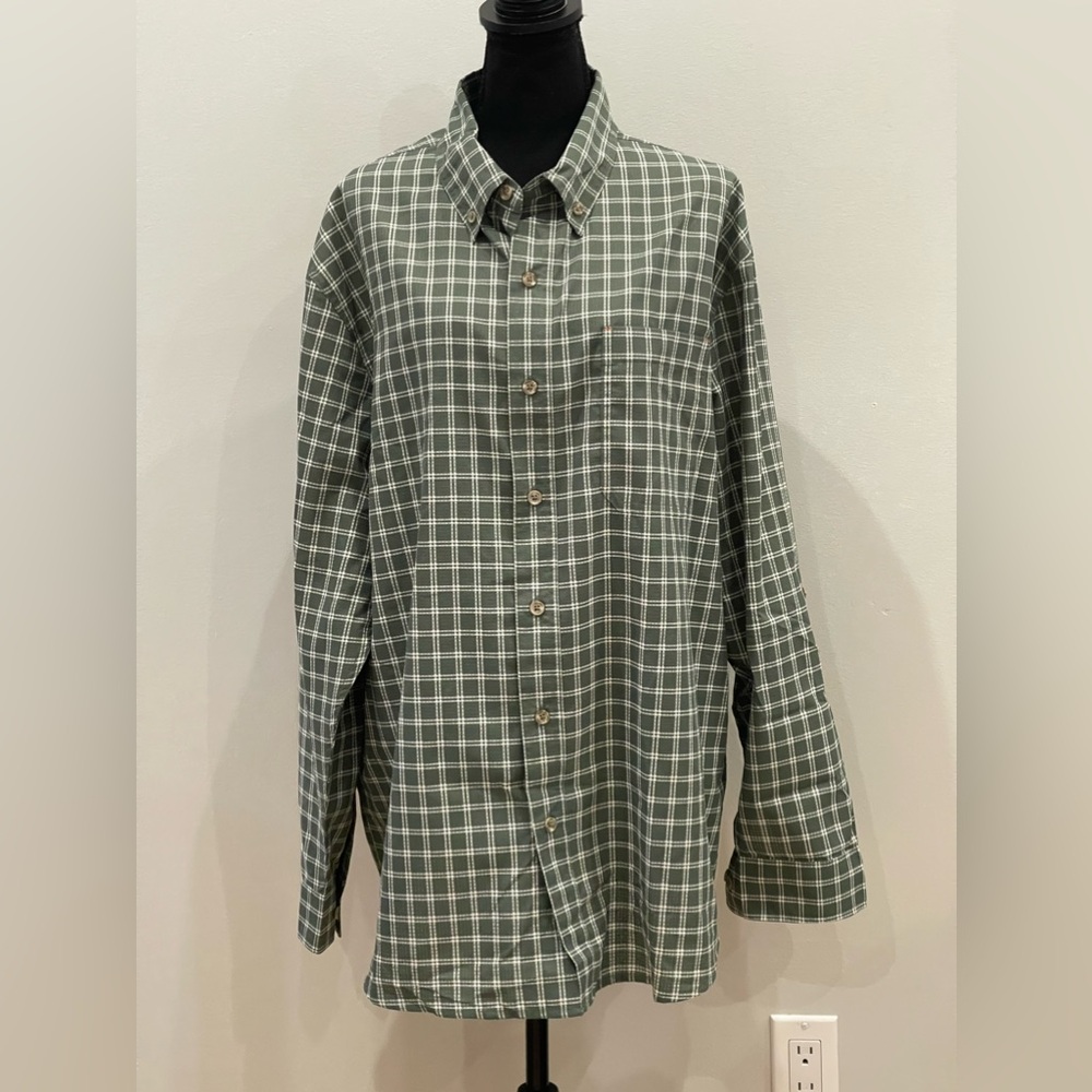 Ridgecut Toughwear XL Green/White‎ Plaid Button Down